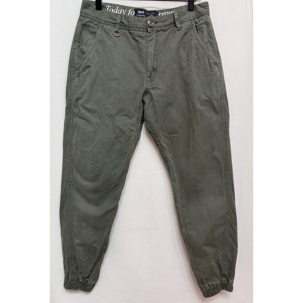 Publish Mens Jogger Pants Olive Green Cotton Twill Streetwear Utility Pants 32